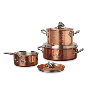 Olla de Cobre Hecha a Mano de Primera Calidad con Asas de Latón, Juego de Utensilios de Cocina de Cobre de Lujo para Restaurantes, Hoteles y Cocinas - Product Image 6