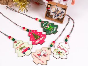Eco Friendly Classic Wooden <b>Christmas</b> <b>Tree</b> Decoration Tags Ornaments for Gifts and Holiday Decor Factory Custom Size - Product Image 4
