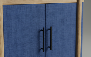 Buffet moderne à 2 portes en chêne massif pour salon - Rangement résistant à l'eau avec design minimaliste - Product Image 6