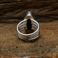 Bague en opale triple australienne en argent sterling 925, bijoux en opale de feu faits à la main, bague statement en opale colorée pour femmes