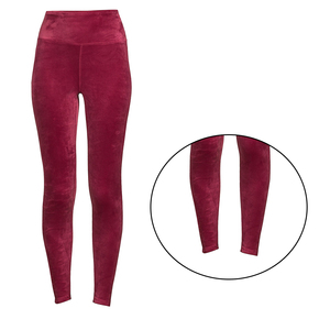 Leggings de Terciopelo de Cintura Alta, Largos, de Color Sólido, Elásticos, Tejidos, Ropa Deportiva para Mujer, Pantalones de Yoga - Product Image 5