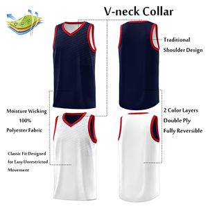 Maillot de sport réversible pour homme, nouvelle saison, haute qualité, coutures soignées, pour le basketball, vêtements de sport, nouveau design personnalisé - Product Image 3