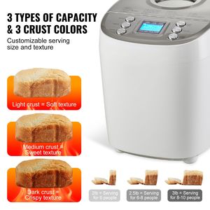 Macchina per il Pane Automatica da 3LB con Piastra in Ceramica Antiaderente, Impostazione Senza Glutine per Pane Integrale, Uso Domestico - Product Image 3