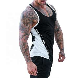 Camiseta sin mangas de verano personalizada para hombre, de punto, informal, para gimnasio, chaleco de entrenamiento muscular, bordado, 100% algodón para culturismo - Product Image 3