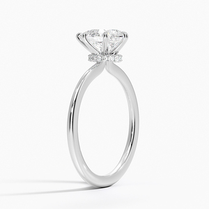 Bague BOJ 05 en argent 925, coupe poire, avec halo de diamants et plaqué rhodium, pour mariage, 2 carats, couleur D, VVS1, Moissanite certifiée GRA - Product Image 2