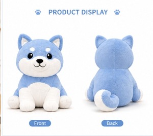 Cute Dog Plush <b>Toy</b> <b>Soft</b> Velboa Fabric <b>Stuffed</b> Animal Kids Gift Baby Safe Cuddly Puppy Custom OEM Wholesale - Product Image 1