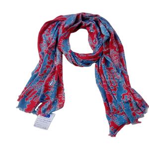 Innovador Chal Asimétrico de Rayón Azul y Rojo, Diseño de Última Moda, Ligero, Duradero, con Patrón Argyle, Logotipo Personalizado, Suministro al por Mayor - Product Image 5