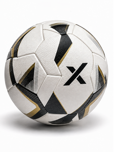 Ballon de football personnalisé X avec contrôle de préhension amélioré |   Blanc Bleu Or |   Logo X |   Fabricant OEM ODM |   Design haut de gamme |   Qualité supérieure - Product Image 3