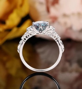Bague Alexandrite en argent sterling 925 plaqué or, pierre précieuse changeante de couleur, bijoux de mariage vintage, cadeau pour femme - Product Image 5