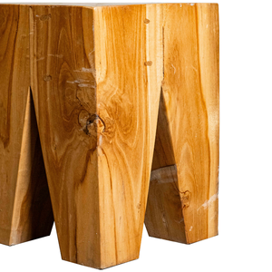 Tabouret géométrique en teck ARTERRA Premium, alliant design robuste et élégance naturelle, idéal pour ajouter chaleur et beauté - Product Image 2