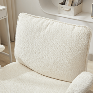 Chaise de bureau à jambes croisées à roulettes à cadre croisé Bras rabattables Chaise de bureau rembourrée à siège large pour bureau à domicile - Product Image 4