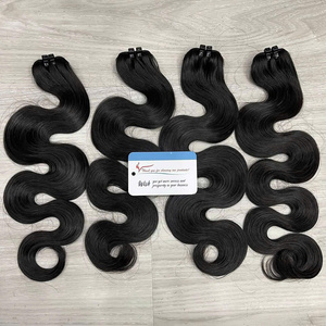 Hot Selling Vietnamese Steam <b>Body</b> <b>Wave</b> Human Hair Weft 24 Inches Natural Black Double Drawn Thick Ends Wholesale Ready - Product Image 3