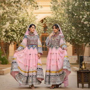 High Quality Hot Selling Modern Afghan Kuchi Wedding <b>Dresses</b> Lace <b>Ruffles</b> Breathable Comfortable Vintage Afghan Kuchi <b>Dress</b> - Product Image 3