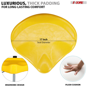 Silla de batería de aleación de 5 núcleos con cojín de 4 pulgadas, taburete acolchado con respaldo, altura ajustable con elevación neumática, capacidad de 250 lb, China - Product Image 3