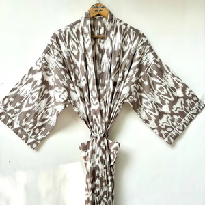Camisón Kimono con Estampado de Dibujos Animados para Mujer, Suave y Transpirable, de Algodón, para Verano, Hecho a Mano, ODM, Cuello en V, Cintura Elástica - Product Image 1
