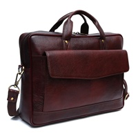 Mayorista Tendencia Logo Diseño Cuero Genuino Negocios Laptop Bag Hombres Pulgadas Hombro Mensajero Maletín Caso