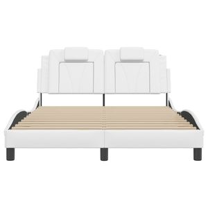 Cadre de lit rembourré Viana White LED 53,9''x74,8'' sans matelas - Product Image 6