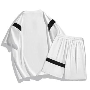 Conjuntos de Camiseta y Pantalones Cortos al por Mayor con Logotipo Personalizado, 2 Piezas, 305 Gramos, Algodón Grueso, para Hombre - Product Image 3