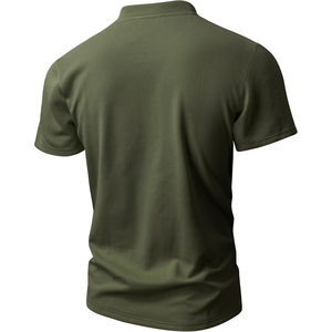 เสื้อยืดเฮนลีย์คอกลมแขนสั้นสีชมพูสำหรับผู้ชาย ทรงปกติ สวมใส่สบาย สีพื้น ผ้าฝ้าย 100% ระบายอากาศได้ดี - Product Image 4