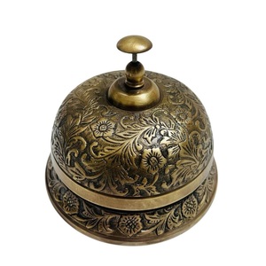 Campana de Mesa Decorativa de Latón Estilo Victoriano Hecha a Mano con Diseño Floral, Campana de Mostrador para Escritorio Ejecutivo, Regalos de Boda y Boutique - Product Image 6