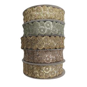 Rubans en dentelle de coton de haute qualité, fils à crocheter, paillettes brodées à la machine, pour la décoration de robes et de jarretelles, prix de gros - Product Image 1