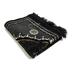 Alfombra de Oración de Espuma de Terciopelo Negro, Estilo Turco, para Viajes y Uso en el Hogar, Portátil, para Oración Musulmana, Umrah, Sejadah, Sajdah - Product Image 4