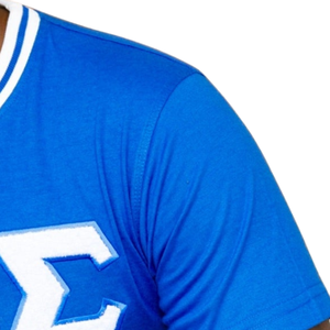 Phi Beta Sigma Royal <b>White</b> Chenille T Shirt Mens Greek Letter <b>Tee</b> Premium Fraternity Apparel Short Sleeve Classic Fit - Product Image 3