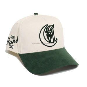 High Quality Customizable 5-Panel Baseball Cap Men Adjustable Cotton <b>Frame</b> Embroidered Logo American Fabric OEM Manufacturer - Product Image 1