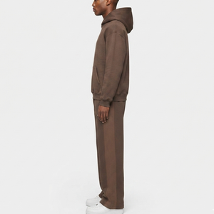Fabricant de survêtements unisexes amples et épais OEM – Ensemble de survêtements unisexes solides pour hommes, pantalon de survêtement et sweat à capuche surdimensionnés pour l'hiver - Product Image 5