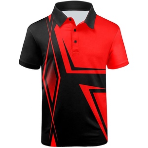 Vente flash - Polo 100% polyester, impression par sublimation personnalisée, manches courtes, séchage rapide, polo de sport pour homme, fabriqué par BS - Product Image 1