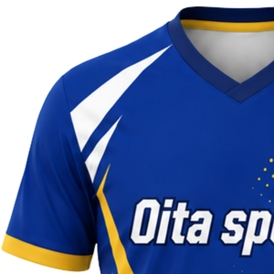 Royal Blue Yellow Sublimated Volleyball Jersey Short Sleeve Sports Shirt Team Athletic Wear Match Training Competition Apparel - Product Image 4