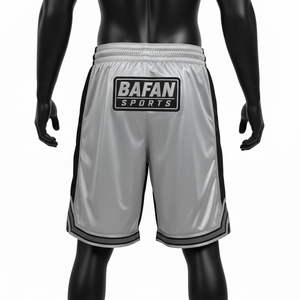 Mens Basketball <b>Shorts</b> 160 GSM Breathable Polyester Mesh <b>Silver</b> Grey Side Panels Custom Sublimation Logo Basketball men's <b>shorts</b> - Product Image 6