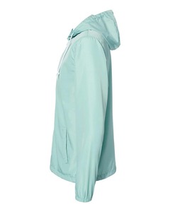 Veste coupe-vent légère à capuche vert menthe, fermeture éclair sur le devant, résistante à l'eau, décontractée, pour l'extérieur, printemps, unisexe, adulte - Product Image 3