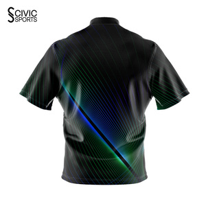 Maillot de bowling à manches courtes pour homme SCIVIC SPORTS, imprimé dégradé, séchage rapide, respirant, en polyester - Product Image 6
