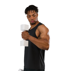 Camiseta sin mangas negra para hombre, transpirable, de malla, ajustada, para gimnasio, entrenamiento, fitness, deportes, OEM, al por mayor - Product Image 4