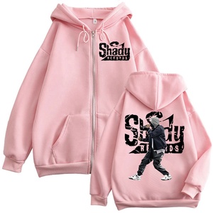 Sweat-shirt à capuche zippé unisexe coupe classique en molleton 100 % coton avec imprimé graphique hip-hop personnalisé pour l'hiver - Product Image 1