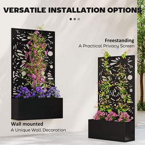 Jardinière autoportante ou murale en métal avec treillis pour plantes grimpantes, pots et jardinières pour patio et balcon - Product Image 5