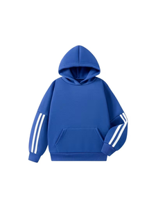 Sweat-shirt à capuche doublé bleu pour bébé, décontracté, 100 % coton molletonné, vêtements pour enfants, collection printemps-automne, écologique - Product Image 4