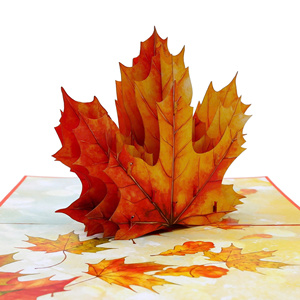 Tarjeta Pop-up Hoja de Otoño: Diseño Atemporal de Temporada, Corte Láser, Amor, Navidad, Diseño Personalizado, Artesanía de Papel Hecha a Mano, Regalos de Hanoi - Product Image 2