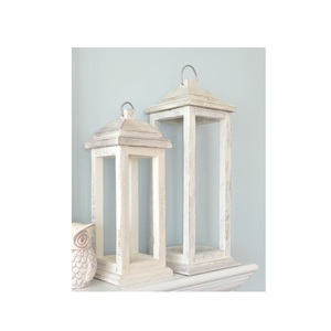 Rustic Wooden Candle Lantern for Home Ambiance Wedding Decoration <b>Fireplace</b> <b>Mantel</b> Shelf and Patio Entertaining - Product Image 4