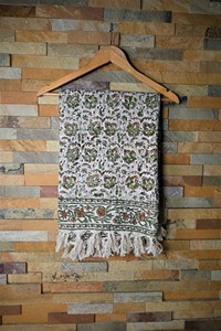 Manta de Viaje Tejida a Mano en India, 100% Algodón Ecológico, con Estampado Floral, Estilo Moderno, para Todas las Estaciones, para Sofá, Rajasthan - Product Image 5