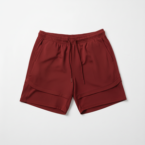 Polyester Spandex Stretch Quick drying Men's Short Sports Shorts Running Two piece in 1 Double <b>layer</b> Shorts Factory Wholesale - Product Image 5