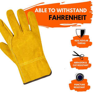 Guantes de Trabajo de Cuero Vacuno Duraderos de Alta Calidad, Precio al por Mayor, Guantes de Trabajo de Cuero - Product Image 6