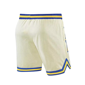 Nouveauté 2026 Short en maille crème à imprimé éclair, style basketball vintage, respirant, taille élastique, streetwear, été - Product Image 6