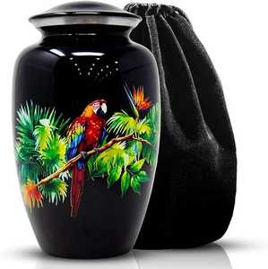 Urna Decorativa de Cerámica con Tapa, Árbol de la Vida Negro, Urna Conmemorativa Hecha a Mano para Exhibición en el Hogar - Product Image 5