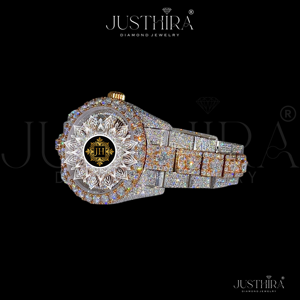 Montre de luxe pour homme sertie de diamants VVS bicolore – Style Hip Hop, entièrement pavée de diamants, avec testeur de diamants 100 % fiable - Product Image 3