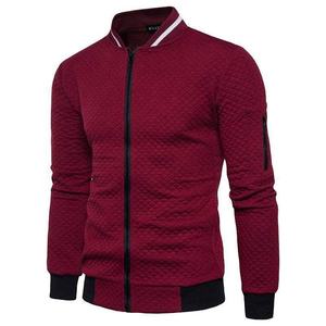 Chaqueta cárdigan acolchada de poliéster con cuello levantado y patrón de letras recubiertas de alta calidad con cremallera, manga larga, entrenamiento transpirable para hombres - Product Image 2