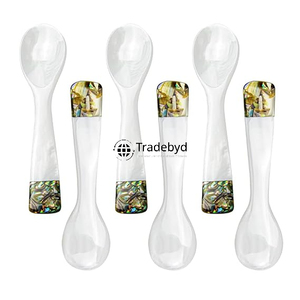 Cuillère de luxe en nacre incrustée, faite à la main, cuillère décorative en nacre par Tradebyd - Product Image 5