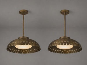Industrial Brass Ceiling Pendant Light Round Durable Design Indoor Kitchen Fixture - Product Image 1