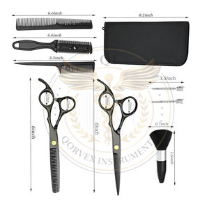 Kit de Tijeras para Cortar el Cabello, Tijeras de Entresacar para el Hogar, Peluquería y Salón, Color Plateado - Product Image 2